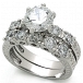 Rhodium Plated CZ Wedding Ring Engagement 