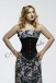 Black Teffetta Underbust Waist Training Corset 