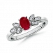 Oval Ruby and Round Diamond Vintage Ring 