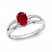 Oval Ruby Split Shank Ring 