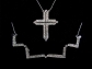 Genuine 14k solid White Gold Cross Necklace