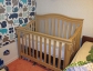 Wood baby crib with mattress
