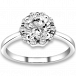 0.70 ctw 14k WG Natural I-J Color, VS - SI Clarity, Accent Diamonds Engagement Ring