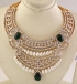 American Diamond Jewelery Bridal Set With Emeralds