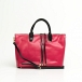 Modern Trendy Double Zip Tassel Large Totes pink
