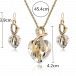 Gold Plated Clear Crystal Heart Jewelry Set For Women 