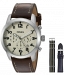 Fossil Pilot 54 Chronograph Leather And Nylon Box Set Mens Watch