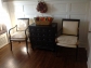  two matching french empire hardwood retro chairs silk tuck